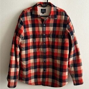 J. Crew Men’s M Plaid Checke Shacket Shirt Jacket Sherpa lining Flannel Fleece
